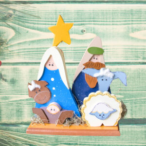 Pesebre artesanal en madera