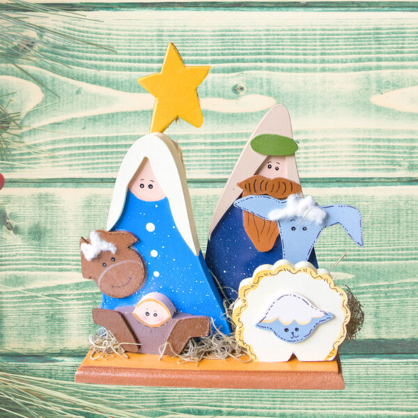 Pesebre artesanal en madera